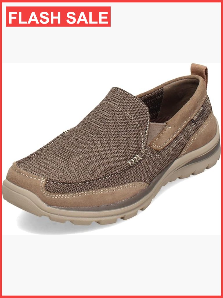 Relaxed Fit Moc Toe Slip On Shoes Memory Foam Casual Loafers